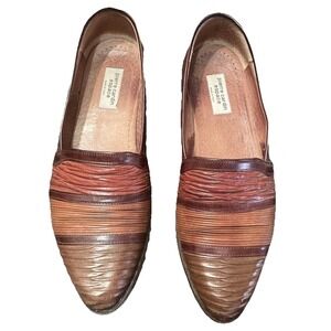 Pierre Cardin Espace Slip On Shoe Brown Vintage Leather 12M Trendy Men's W Box